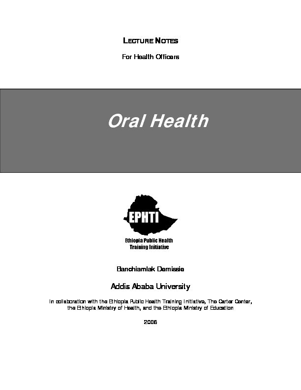 [PDF] Oral Health  The Carter Center