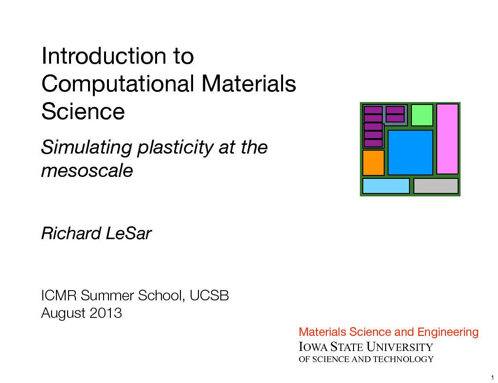 [PDF] Introduction to Computational Materials Science