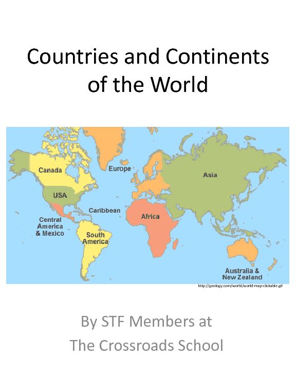 Countries and Continents of the World - hrwstforg