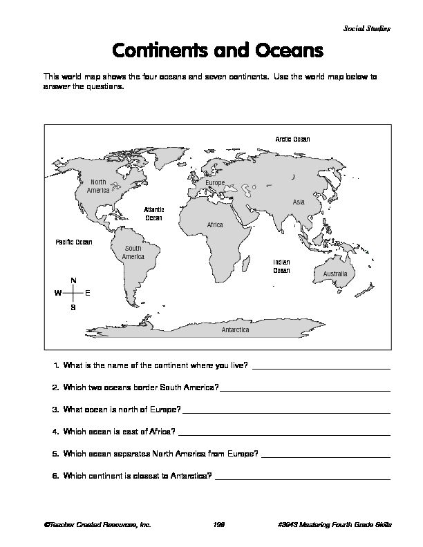 Social Studies Continents and Oceans - Education World
