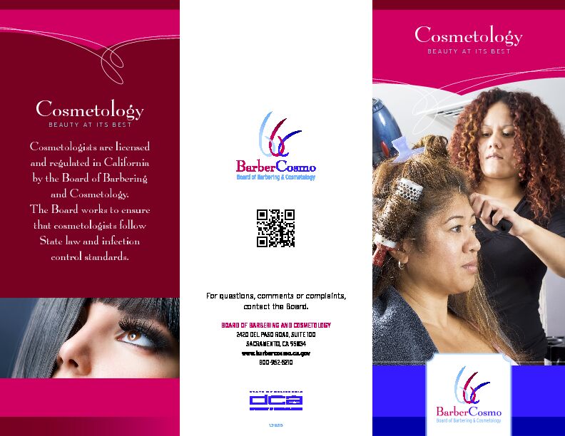 California Board of Barbering and Cosmetology - Cosmetology