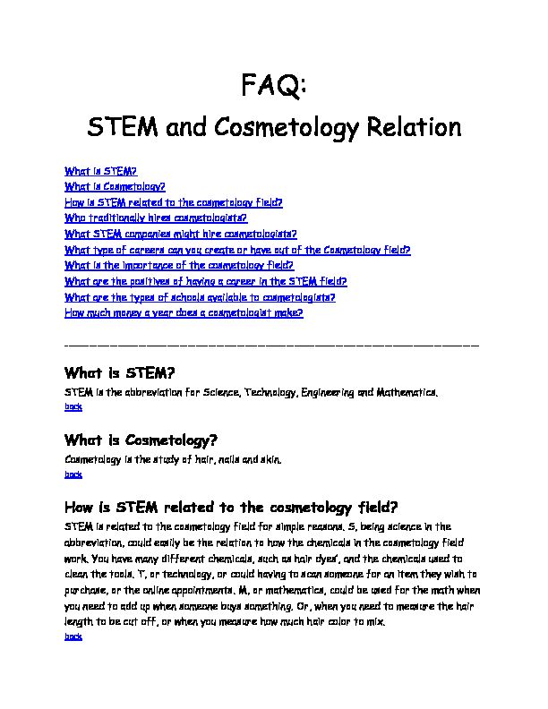 [PDF] STEM and Cosmetology Relation