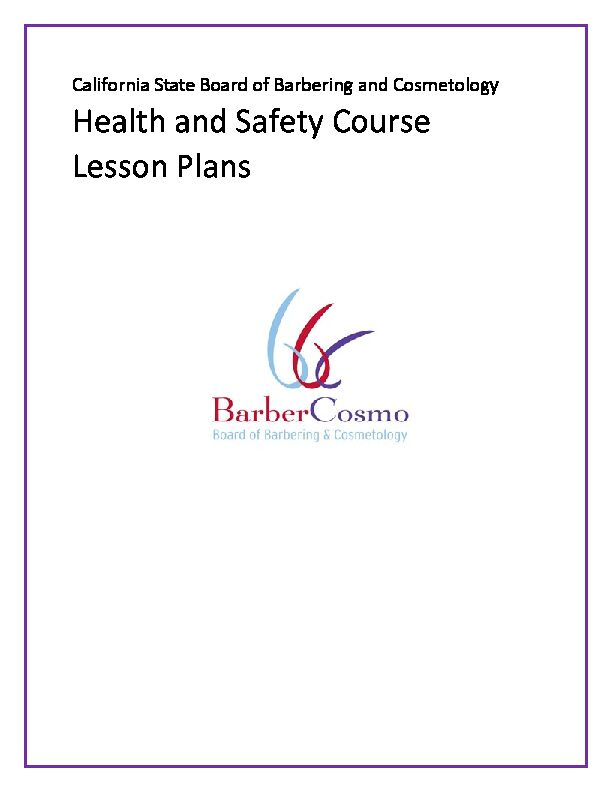 Health and Safety Course Lesson Plans - California State