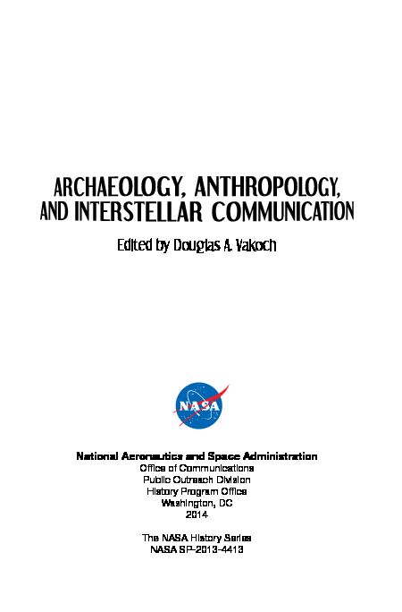 [PDF] Archaeology, Anthropology, and Interstellar Communication - NASA