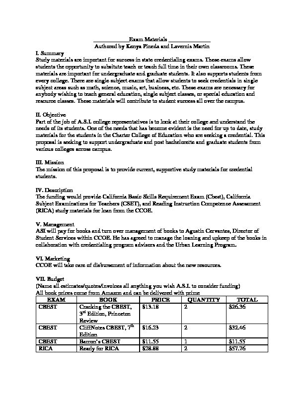[PDF] study-material-proposalpdf - Associated Students Inc  Cal State LA