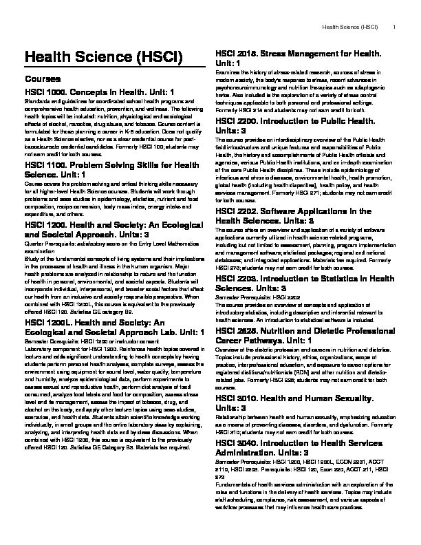 [PDF] Health Science (HSCI)