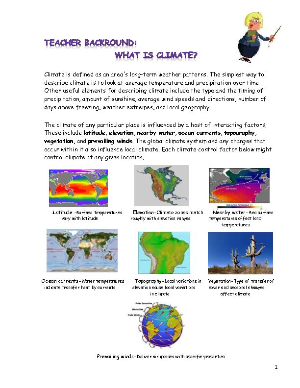 [PDF] 1 Climate is defined as an areas long-term weather patterns The