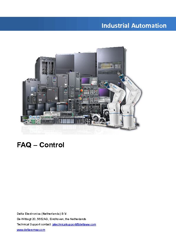 [PDF] FAQ – Control Industrial Automation - Delta EMEA