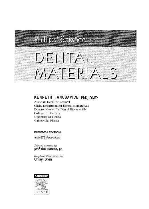 [PDF] KENNETH J ANUSAVICE, PhD, DMD Jos6 dos Santos, Jr Chiayi