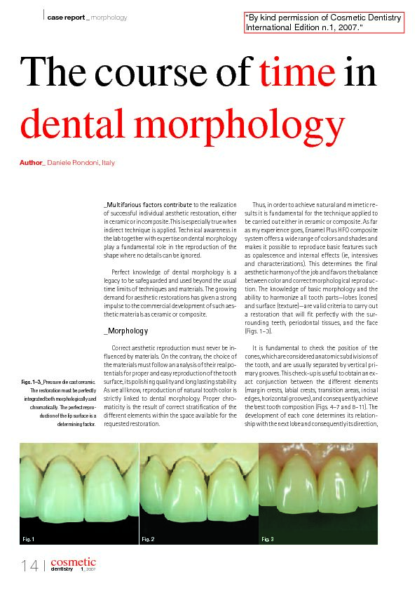[PDF] The course of time in dental morphology - Daniele Rondoni