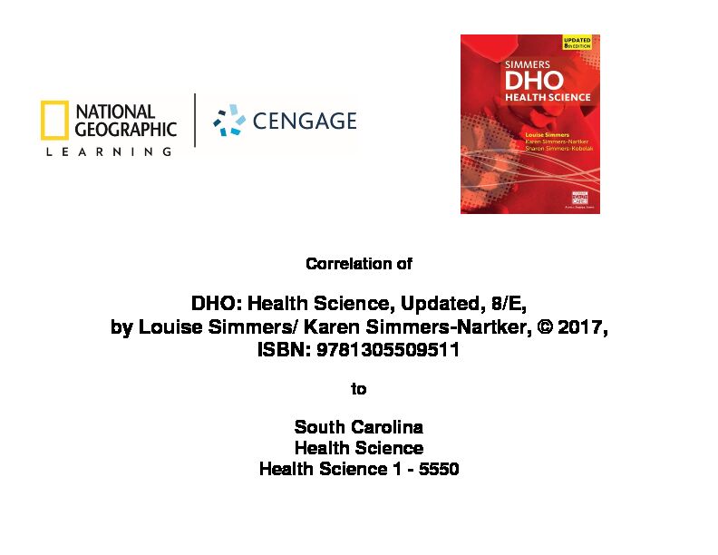 [PDF] DHO: Health Science, Updated, 8/E, by Louise Simmers