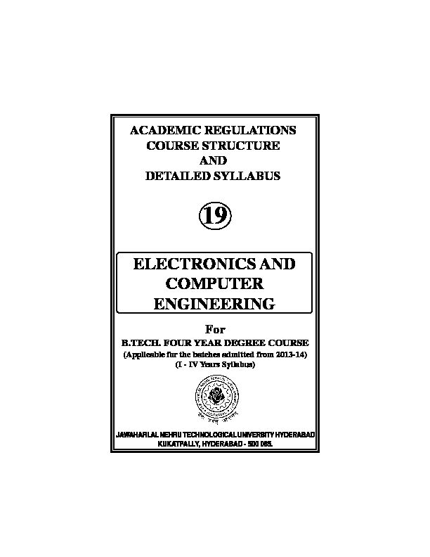 [PDF] ELECTRONICS AND COMPUTER ENGINEERING - JNTUH