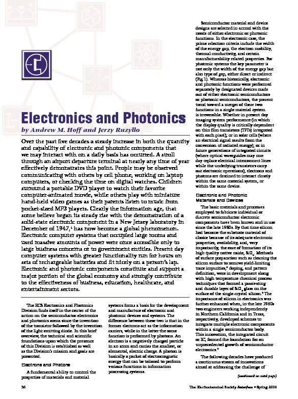 [PDF] Electronics and Photonics - The Electrochemical Society