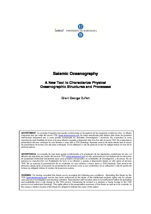[PDF] Seismic Oceanography - Tesis Doctorals en Xarxa