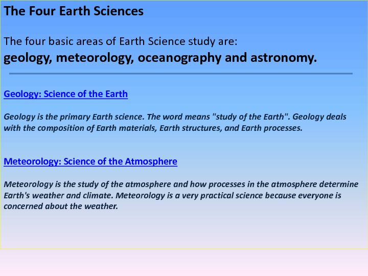 [PDF] The Four Earth Sciences geology, meteorology, oceanography and