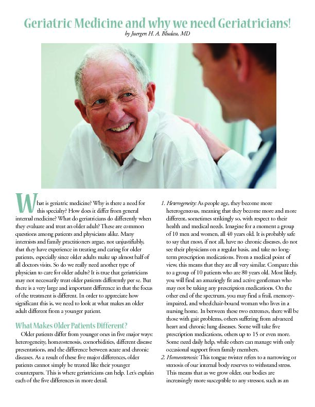 [PDF] Geriatric Medicine and why we need Geriatricians - Elliot Hospital
