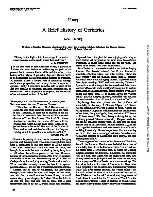 A Brief History of Geriatrics - Oxford Academic