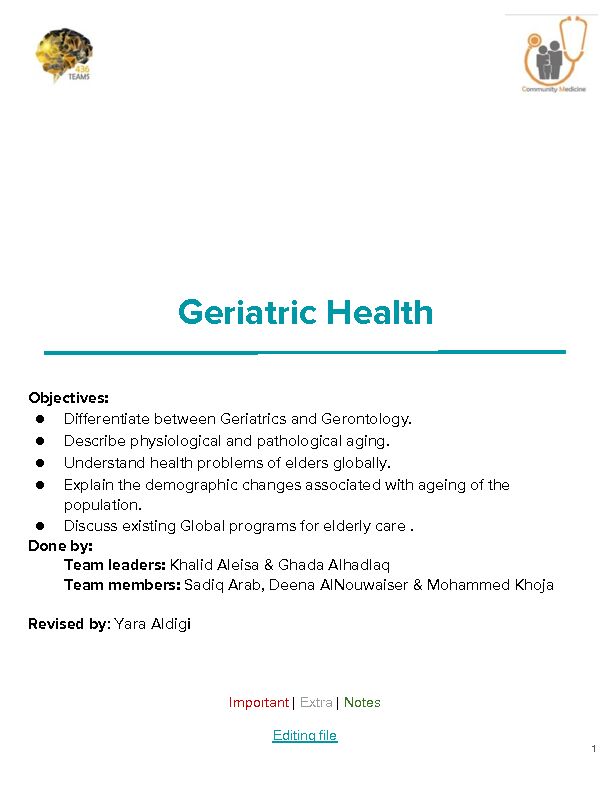 [PDF] Geriatric Health - KSUMSC