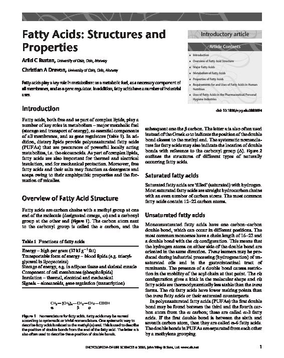 [PDF] Fatty Acids - UiO