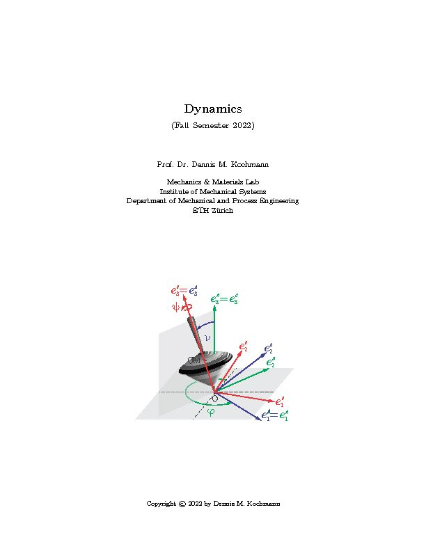 [PDF] Dynamics Lecture Notes - ETH Zürich