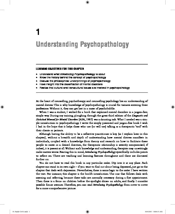 Understanding Psychopathology - Sage Publications