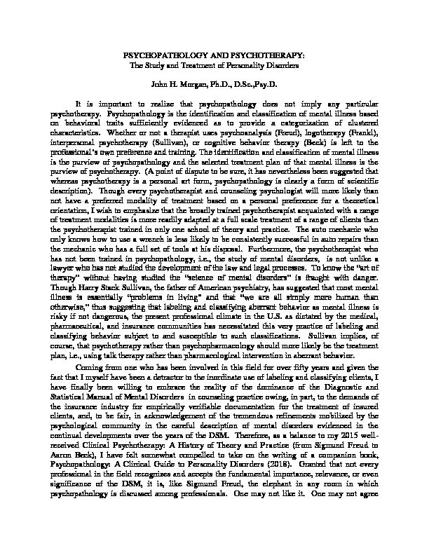 [PDF] PSYCHOPATHOLOGY AND PSYCHOTHERAPY