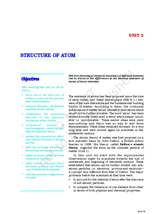 [PDF] STRUCTURE OF ATOM - NCERT