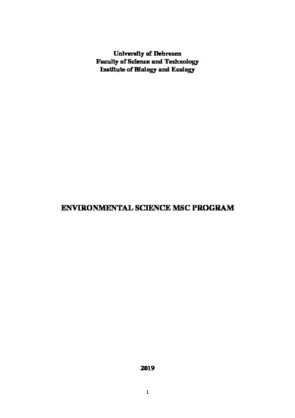 [PDF] ENVIRONMENTAL SCIENCE MSC PROGRAM - University of