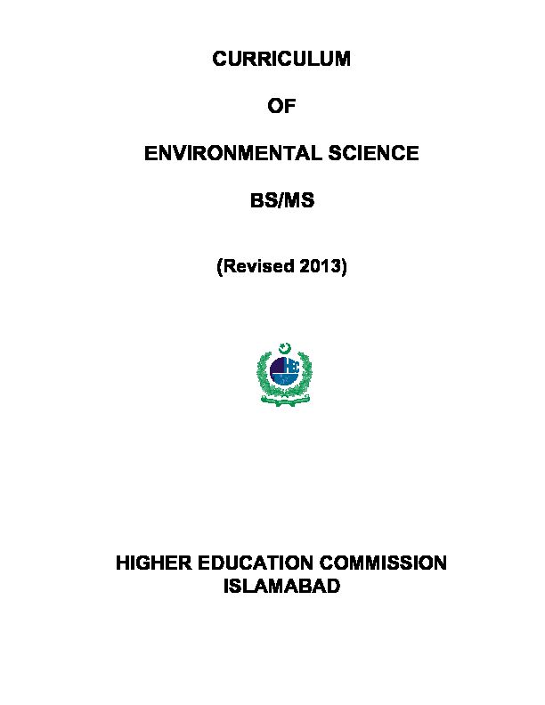 [PDF] CURRICULUM OF ENVIRONMENTAL SCIENCE BS/MS - HEC
