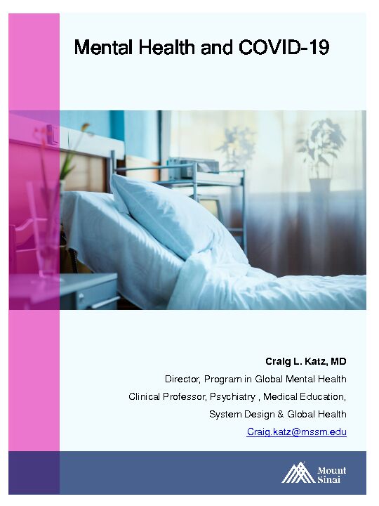 [PDF] Mental Health and COVID-19 - Mount Sinai