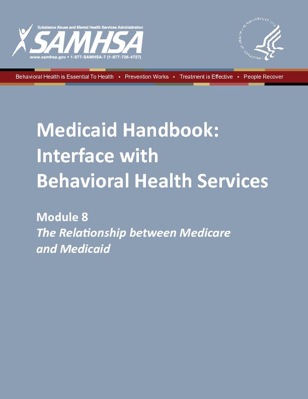 [PDF] Medicaid Handbook: Interface with Behavioral Health Services
