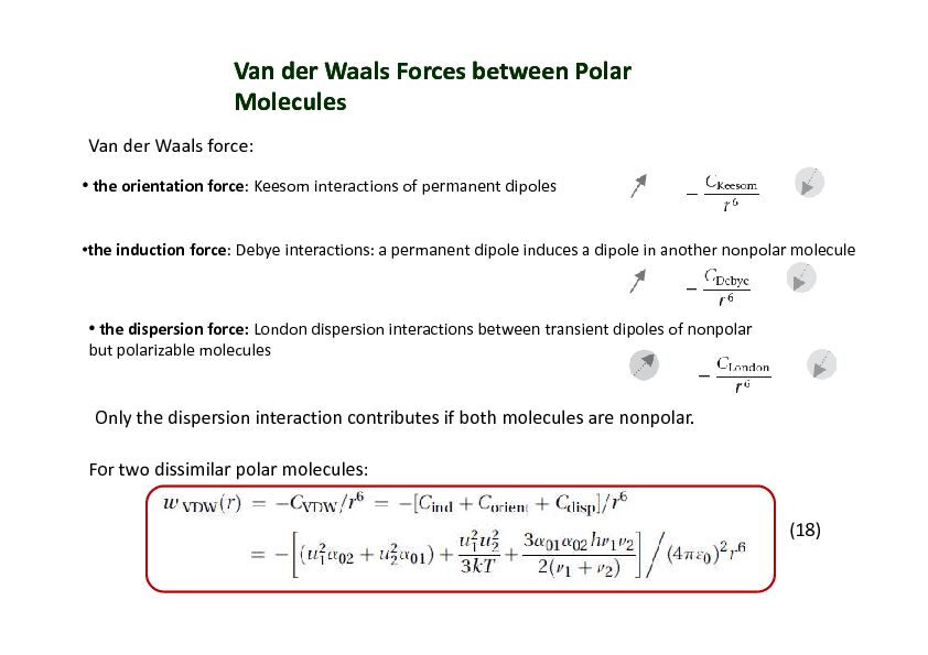 [PDF] Van der Waals Forces between Polar Molecules