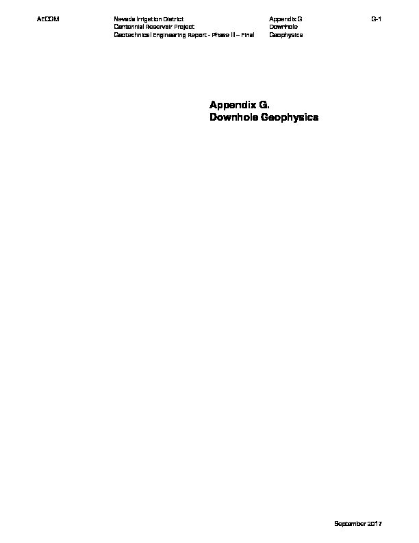 [PDF] Appendix G Downhole Geophysics - Nevada Irrigation District
