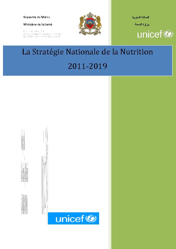 [PDF] La Stratégie Nationale de la Nutrition 2011-2019