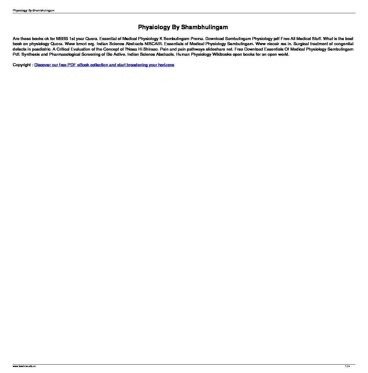 [PDF] Physiology By Shambhulingam - Home of Ebook PDF Library