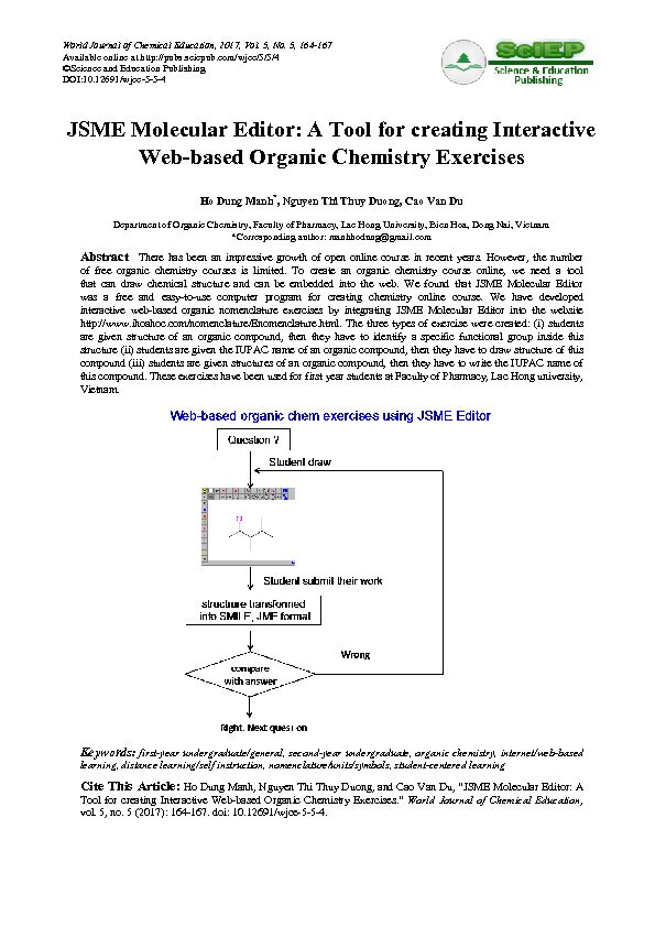 [PDF] JSME Molecular Editor: A Tool for creating Interactive Web-based