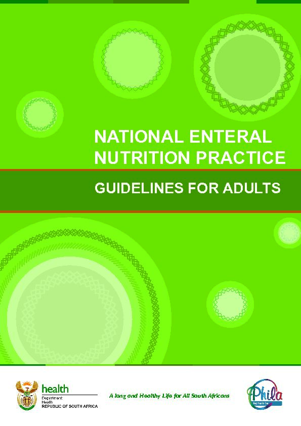 [PDF] national enteral nutrition practice guidelines for adults
