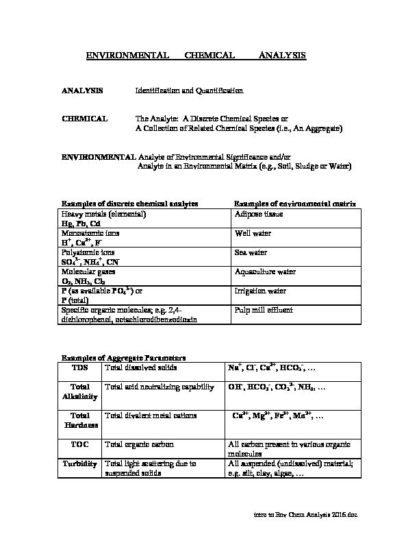 [PDF] ENVIRONMENTAL CHEMICAL ANALYSIS