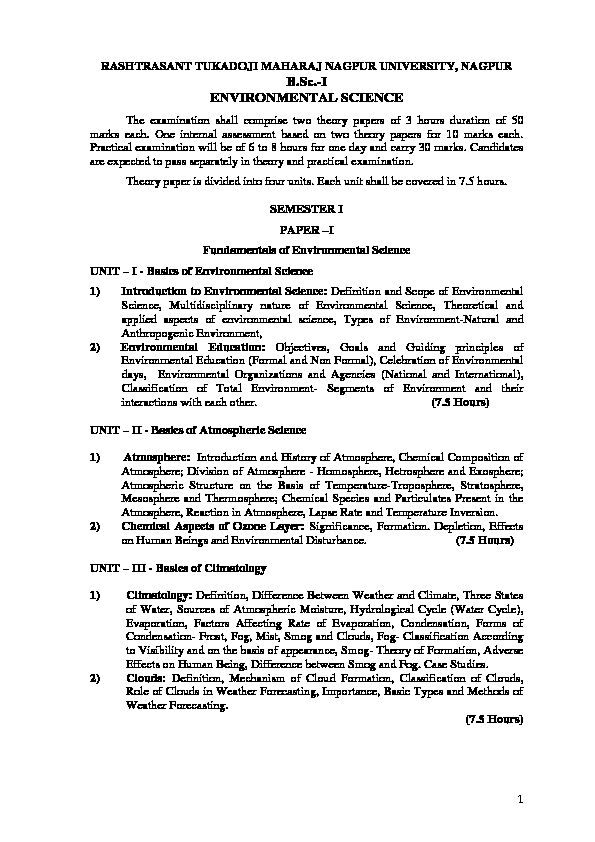 [PDF] ENVIRONMENTAL SCIENCE - Nagpur University