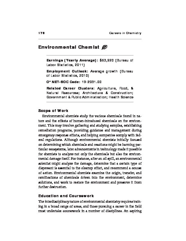 [PDF] Environmental Chemist - Salem Press