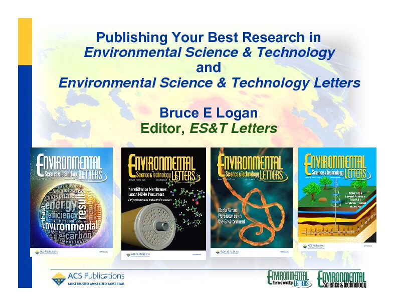Publishing Your Best Research in Environmental Science