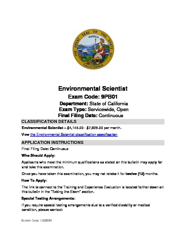 Environmental Scientist - California