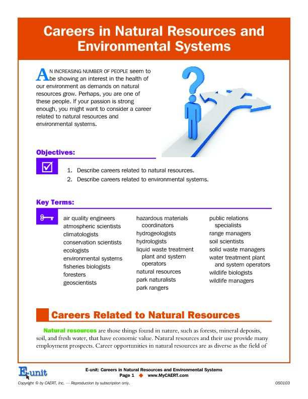 [PDF] Careers in Natural Resources and Environmental Systems