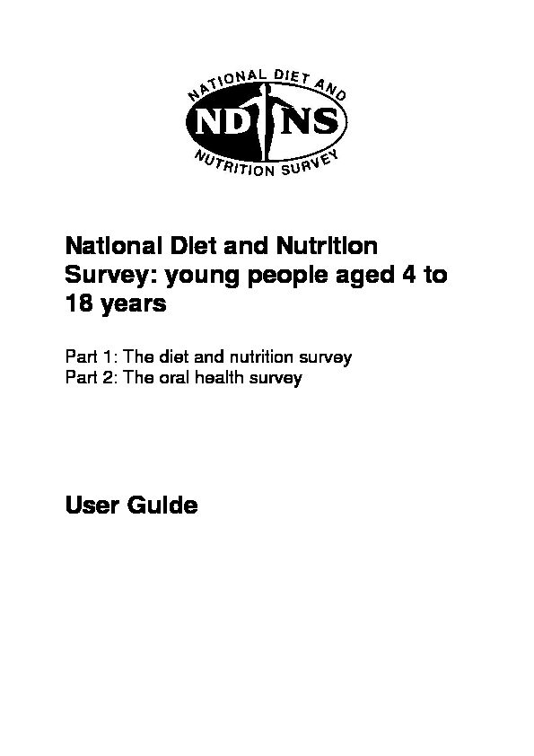 National Diet and Nutrition Survey: young people aged 4 to 18 years