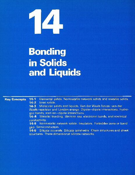 Bonding in Solids and Liquids - Caltech AUTHORS