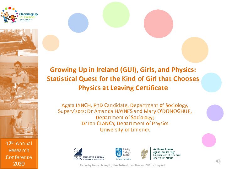 Growing Up in Ireland (GUI), girls, and physics