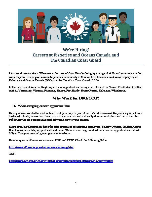 [PDF] Were Hiring Careers at Fisheries and Oceans Canada and the