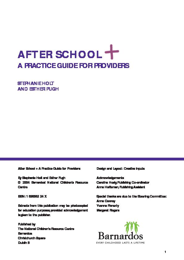 [PDF] After School   A Practice Guide for Providers