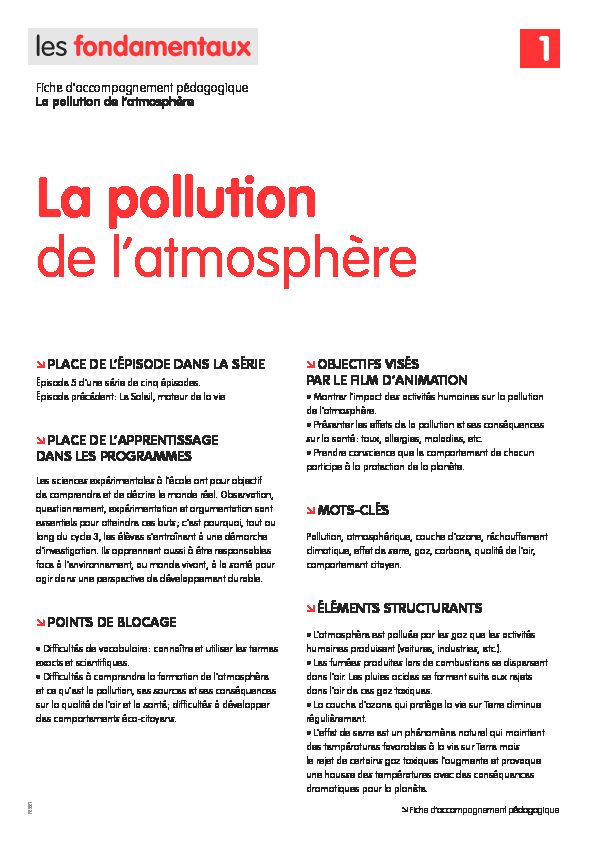 [PDF] La pollution de latmosphère - Les fondamentaux