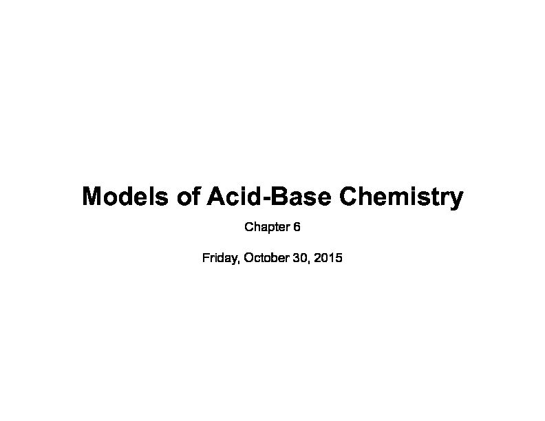 [PDF] Models of Acid-Base Chemistry